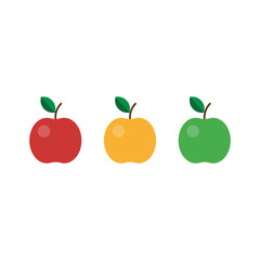 Vector set of apples. whole apple. Apples vector illustration
