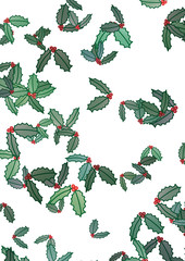 Ilustración de muérdago sobre fondo blanco 