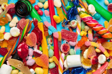 Different colorful fruit candy