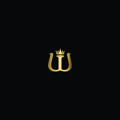 Minimal Letter W With Crown Iconic Logo Design