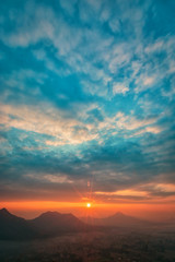 Landscape lot of fog Phu Thok Mountain at Chiang Khan ,Loei Province in Thailand.