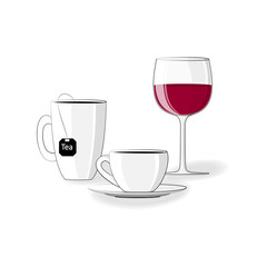 limit the intake of dark coloured food and beverages during whitening stages, realistic stile, square vector illustration