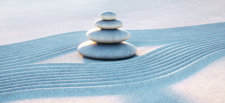 Steinturm in Sandwellen - Meditation