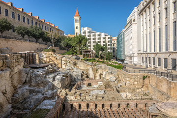 Fototapeta premium Ruiny Rzymu w Bejrucie w Libanie