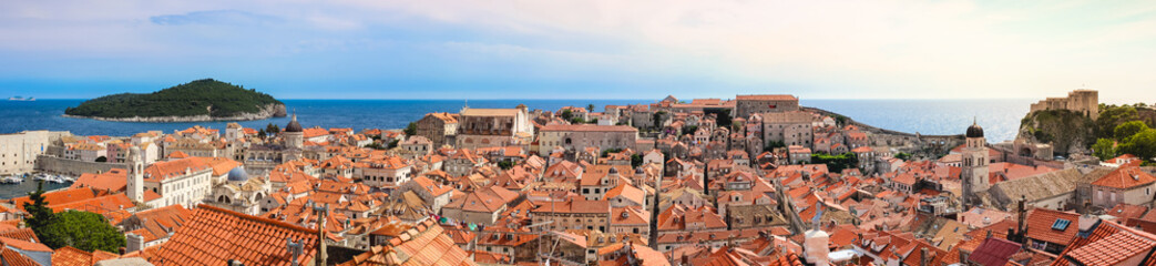 Fototapeta na wymiar Panorama old fortifieod city Dubrovnik Croatia,