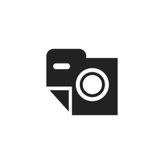 Camera Photograph Silhouette Paper Creative Abstract Icon Logo Design Template Element Vector
