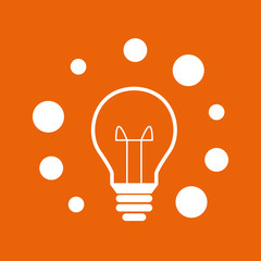 Glühbirne Blasen - Icon Symbol Piktogramm Bildmarke grafisches Element - Web, Druck - Vektor - orange weiß