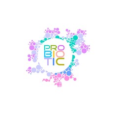 Probiotics logo. Bacteria logo. Concept of healthy nutrition ingredient for therapeutic purposes. Simple flat style trend modern logotype graphic design isolated