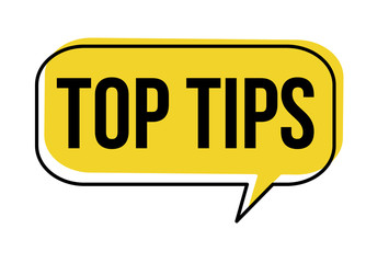 Top tips speech bubble