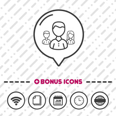 Business People Icon thin line Bonus Icons. Eps10 Vector.