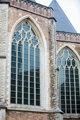 Details of the beautiful architecture in the historical town of Bruges