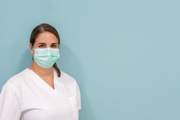 female doctor, with facial mask