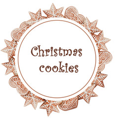 Christmas watercolor cookies frame