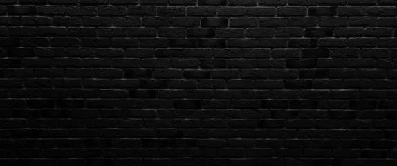 Cercles muraux Mur de briques Arrière-plan d& 39 une pièce vide noir foncé. Murs de briques vides, lumières, fumée, lueur, rayons