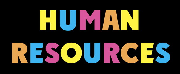 HUMAN RESOURCES Multicolor Banner Logo