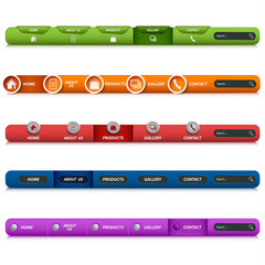 Collection colorful website navigation in different design variants © plisman