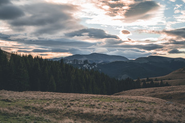 Sunset on Bucegi plateau