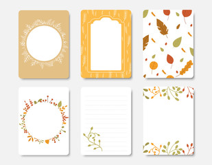 Collection of autumn  and other typography flyer template.vector illustration