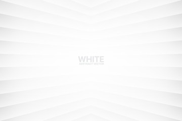 White Clear Blank Subtle Geometric Vector Abstract Background. Light Empty Nobody Room Corner Surface. 3D Conceptual Sci-Fi Illustration. Minimalism Style Wallpaper