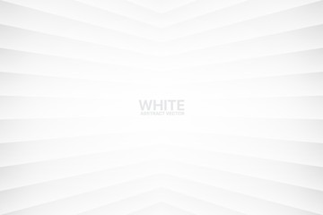 White Clear Blank Subtle Geometric Vector Abstract Background. Light Empty Nobody Room Corner Surface. 3D Conceptual Sci-Fi Illustration. Minimalism Style Wallpaper