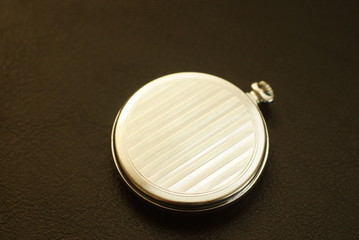 Pocket watch steel silver antique mechanics swiss made