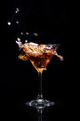 Martini cocktail splash