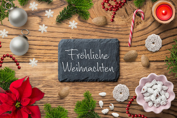 weihnachtliche Dekoration mit Nachricht 