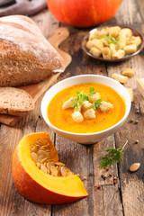 pumpkin soup and bread