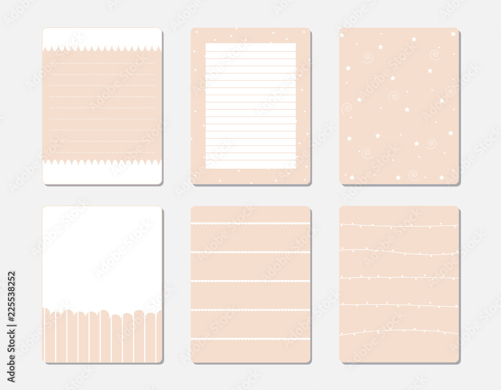 Poster design elements for notebook, diary, stickers and other template.vector,illustration.