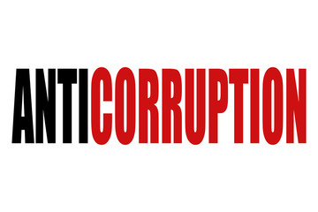 Anticorrupción sobre fondo blanco.