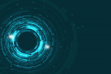 digital business , vector tech circle and technology background
