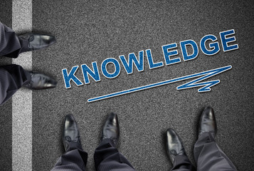 Word knowledge printed on the road