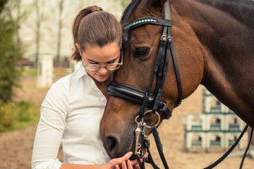 Fototapeta premium Girl and horse