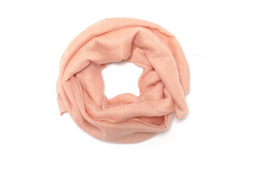 pink chiffon scarf isolated on white