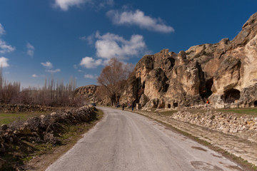 In the ancient frig valley; Rock church made in Byzantine period. Ayazini village of Afyonkarahisar, Turkey