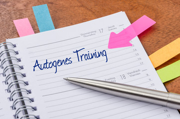 Terminkalender mit Hinweissticker - Autogenes Training