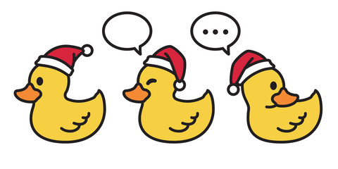 duck vector Christmas vector duck vector Christmas vector Santa claus Xmas icon logo cartoon character speech bubble illustration yellow