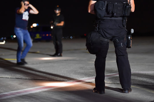 Special forces in a simulated hostage rescue drill