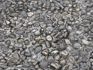 Steinboden aus Kieselsteinen