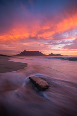 Cape Town Table Mountain Ocean Sunset