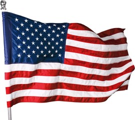 American Flag, Isolated on Transparent Background