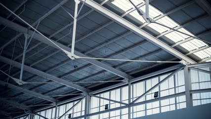 silver foil and roof steel structure