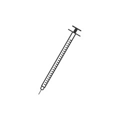 Insulin syringe icon. Vector illustration, flat design.