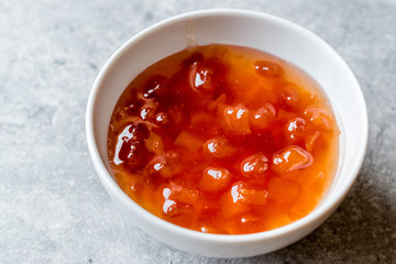 Homemade Quince Jam in Small Ceramic Bowl / Marmalade.