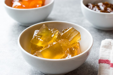 Homemade Organic Watermelon Jam in Ceramic bowl / Marmalade.