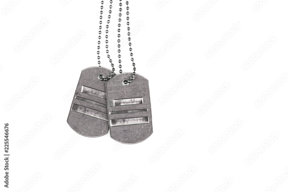 Poster military dog tag on a white background