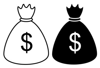 money bag with currency symbol, investment icon and banking sign vector eps 10