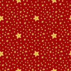 Seamless pattern. Red Stars texture. Merry Christmas and Happy New Year design.