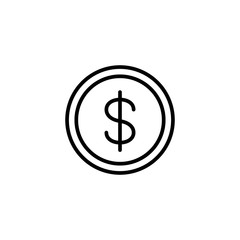 coin money dollar sign line black icon