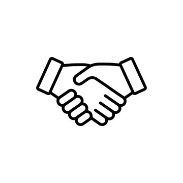 handshake cooperation agreement outline line black icon